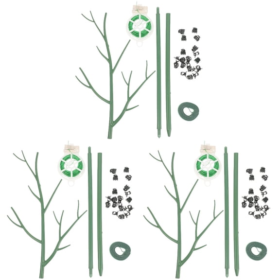 EXHUMKY BERTDOMD 3-Pack Plastic Garden Stakes for Plant Support and Climbing Plant Organization