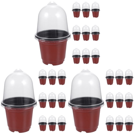 BERTDOMD 30-Pack Plastic Plant Nursery Pots with Transparent Humidity Dome, Seed Starting Containers for Gardening and Plant Propagation
