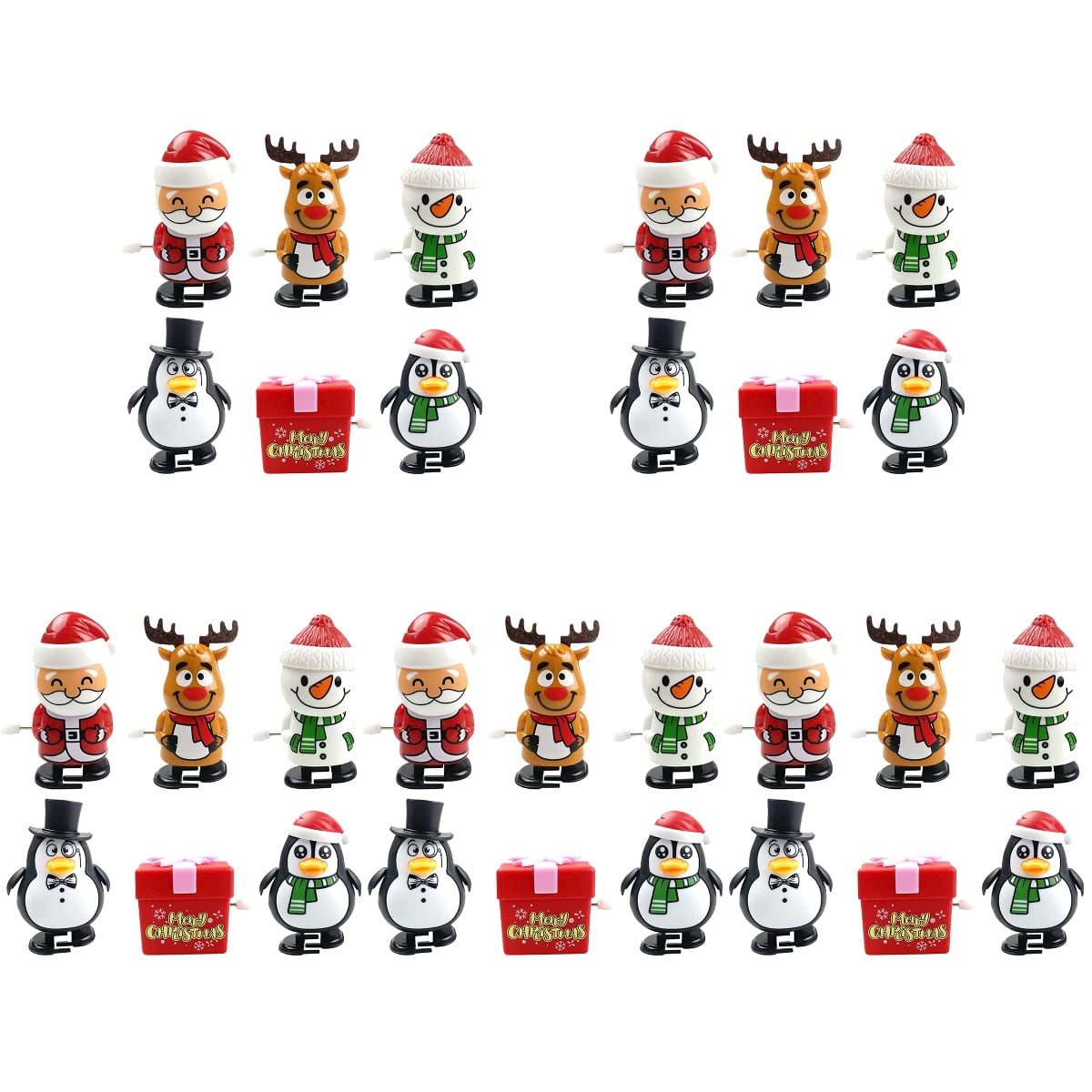 Jouets à Remontoir De Noël - Lot De 12 Mini Jouets Mécaniques Colorés - Pour Fêtes, Classe, école - Animation Interactive éducative