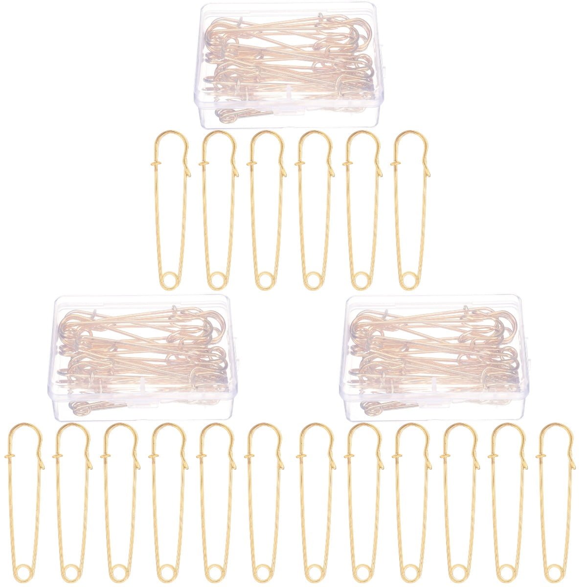 BERTDOMD 30 pcs Retro Safety Pin Clips Stainless Steel Brooch Pins for Sewing Crafting and Accessories