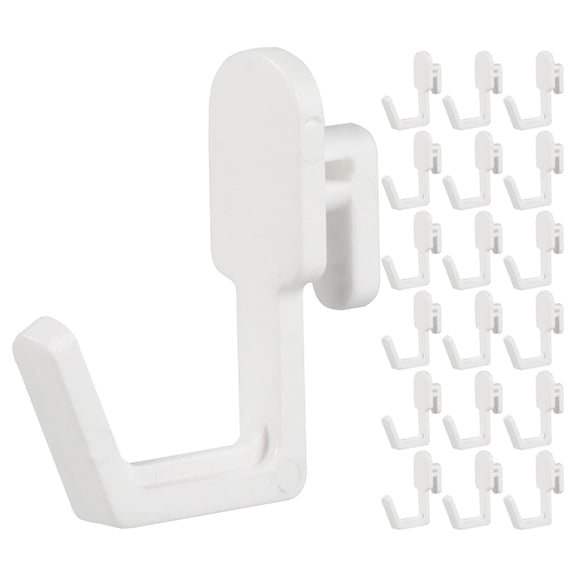 EXHUMKY BERTDOMD 30pcs Plastic J Shape Hooks for Pegboard Heavy Duty Storage Organization White