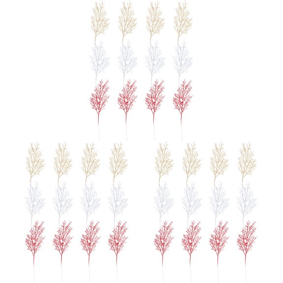 BERTDOMD 36 Pcs DIY Christmas Decor Simulation Glittering Powder Dead Branch Plants Decors