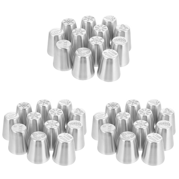 BERTDOMD 36 Pcs Stainless Steel Christmas Theme Pastry Nozzles Cupcake Cookie Nozzles (Silver)