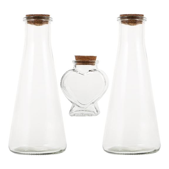 EXHUMKY BERTDOMD 3Pcs Decorative Glass Sand Ceremony Set for Wedding Keepsakes and Special Occasions
