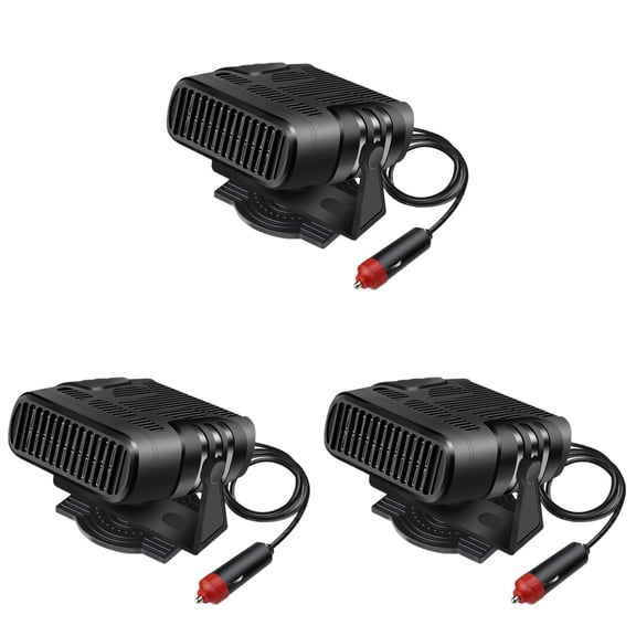 EXHUMKY Black Car Defogger 3-Pack for Fast Defrosting and Clear Windshield Demisting in Winter Driving