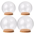 thumbnail image 1 of BERTDOMD 3pcs Clear Glass Display Dome with Base for Flower Storage Decoration Transparent Showcase for Crafts Decorative Containers for Party Favors, 1 of 6