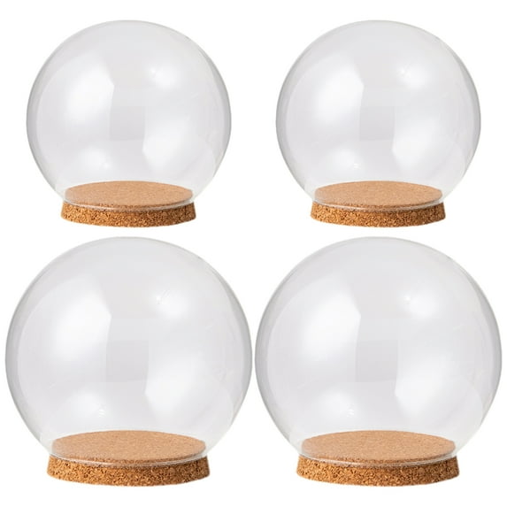 BERTDOMD 3pcs Clear Glass Display Dome with Base for Flower Storage Decoration Transparent Showcase for Crafts Decorative Containers for Party Favors