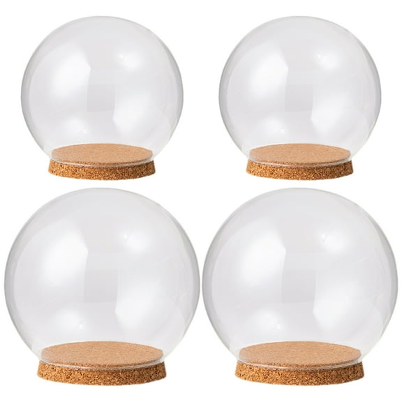 BERTDOMD 3pcs Clear Glass Display Dome with Base for Flower Storage Decoration Transparent Showcase for Crafts Decorative Containers for Party Favors
