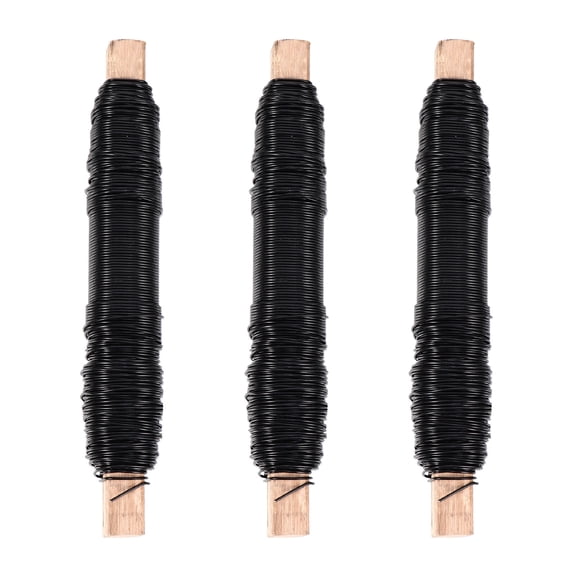 EXHUMKY BERTDOMD 3pcs Black Coated Iron Wire for Craft Floral Arrangement Binding and Projects