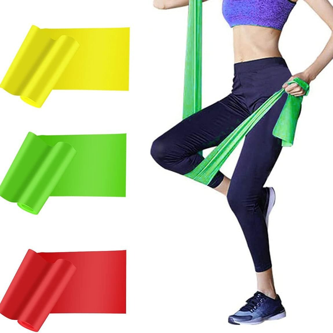 Set Of 5 Resistance Exercise Bands | 12" X 2" Loop Bands | Varying Levels For Home Fitness, Stretching & Strength