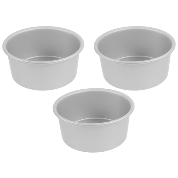 BERTDOMD 3-Piece 6-Inch Round Cake Pan Set Non-Stick Aluminum Bakeware for Baking Cakes, Desserts, and More