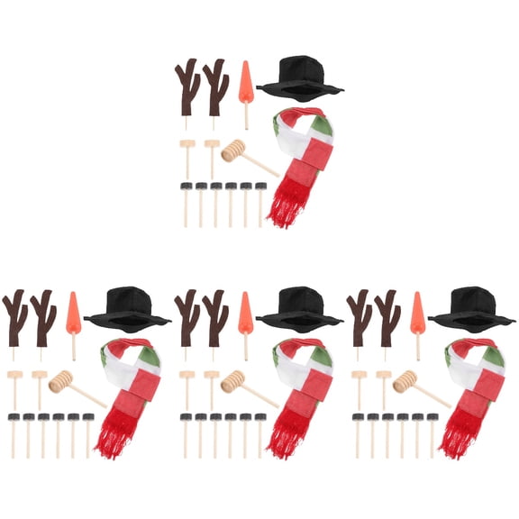 EXHUMKY BERTDOMD 4-Piece Christmas Snowman Decorations Set, Assorted Colors, Festive Holiday Decor Accessories, 53.13.70.5in