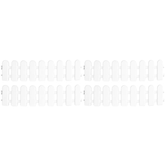 BERTDOMD 4-Pack White Mini Picket Fence Decorations for Christmas Tree, Party, Home, Garden - Plastic Miniature Fencing