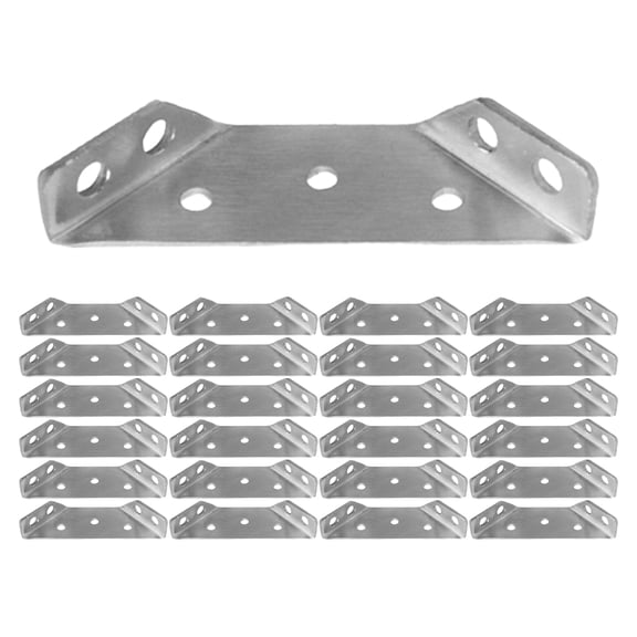 BERTDOMD 40Pcs Stainless Steel Angle Brackets Corner Supports for Cabinet Shelves Hanging Hardware