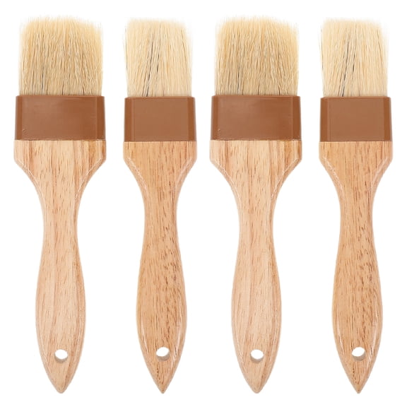 EXHUMKY 4pc BERTDOMD Wood Basting Brushes Butter BBQ Baking Tools
