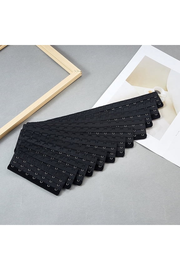EXHUMKY BERTDOMD 4-Pack Black Stainless Steel Lingerie Extension Buckles for Easy and Secure Attachment