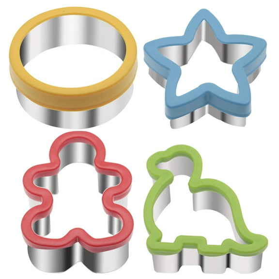 BERTDOMD 4pcs Bread Embossing Molds Cartoon Sandwich Making Molds Sandwiches Cutter