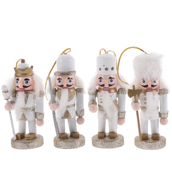 BERTDOMD 4-Piece Christmas Nutcracker Ornaments Set, Festive Nutcracker Figurines for Holiday Table Decoration