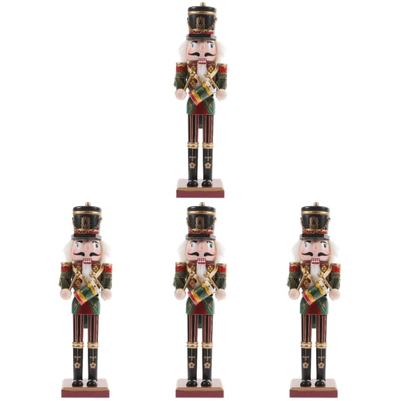 EXHUMKY 4-Piece Multi-Color Nutcracker Set Christmas Decorations Traditional Style Xmas Photo Props Holiday Home Decor