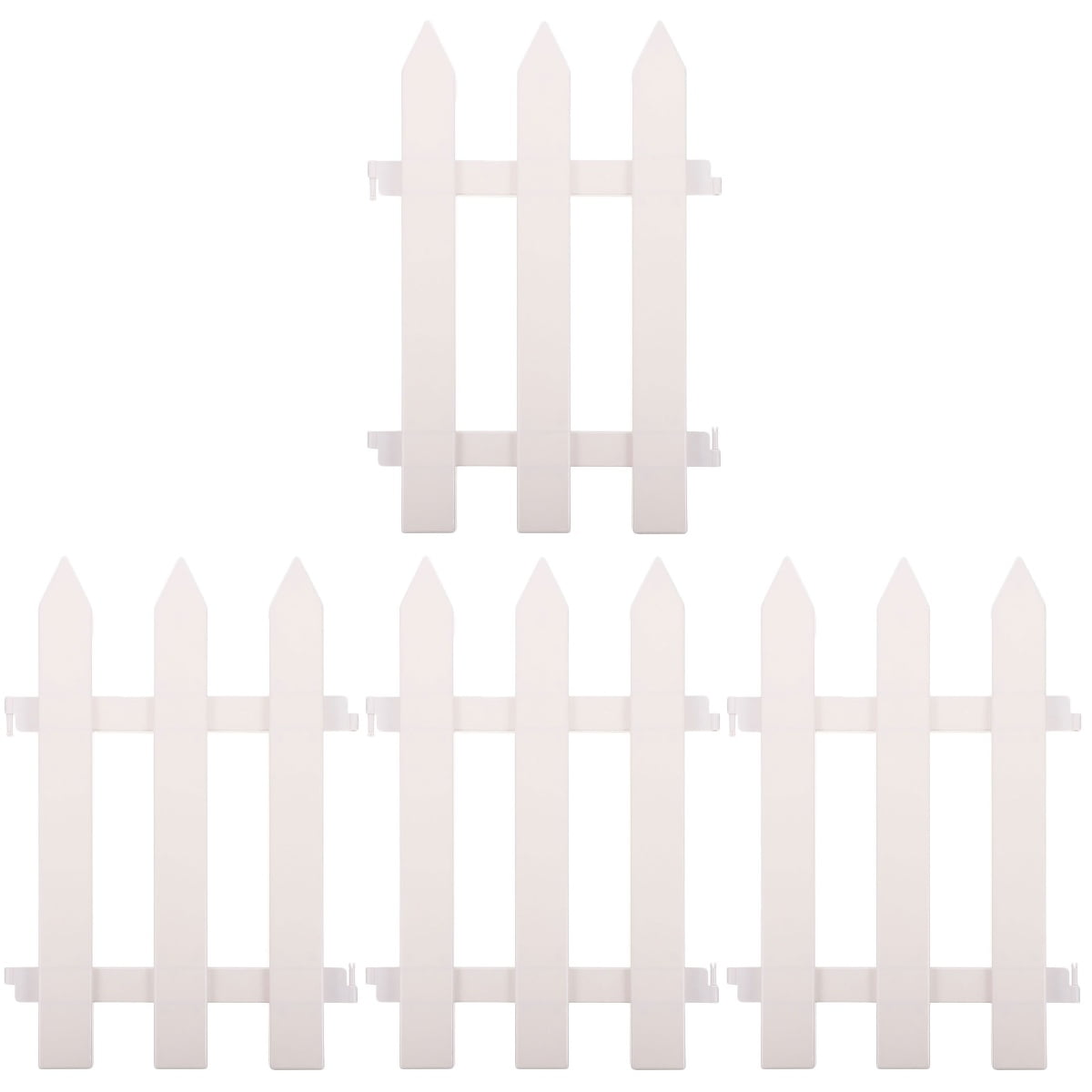 BERTDOMD 4pcs Plastic Garden Fence Panels for Yard and Courtyard Outdoor Landscaping and Decorative Ground Border
