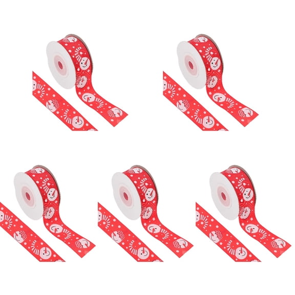 BERTDOMD 5-Pack Christmas Ribbon Set for Wrapping, Bow Making, Holiday Crafts, Decorations, and Supplies