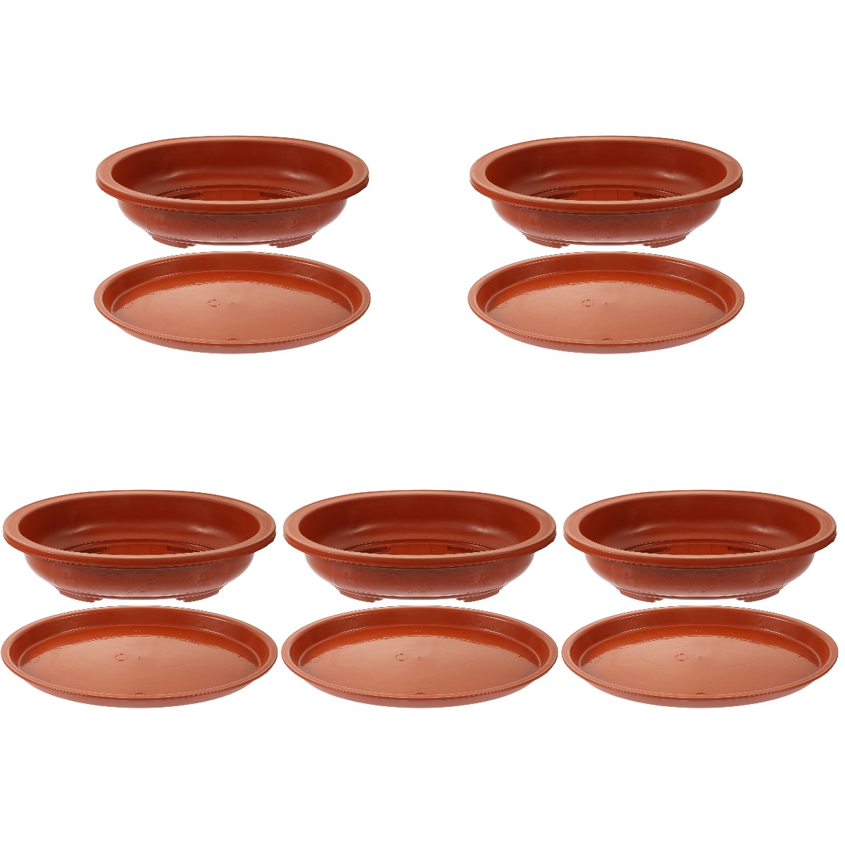 BERTDOMD 5 Sets Garden Plastic Planter Large-capacity Household Bonsai Pot Oval Gardening Bonsai Container