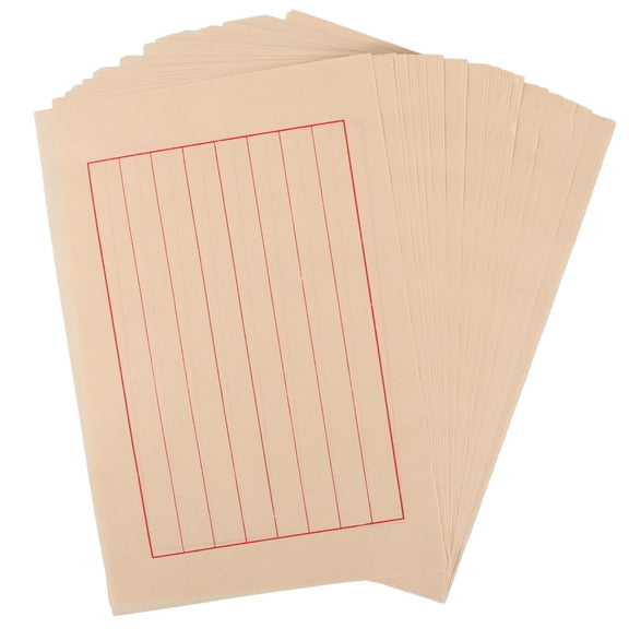 EXHUMKY 50 Sheets Calligraphy Writing Paper Light Yellow Half-raw Half-cooked Style Anti-infiltration for Artists Back to School