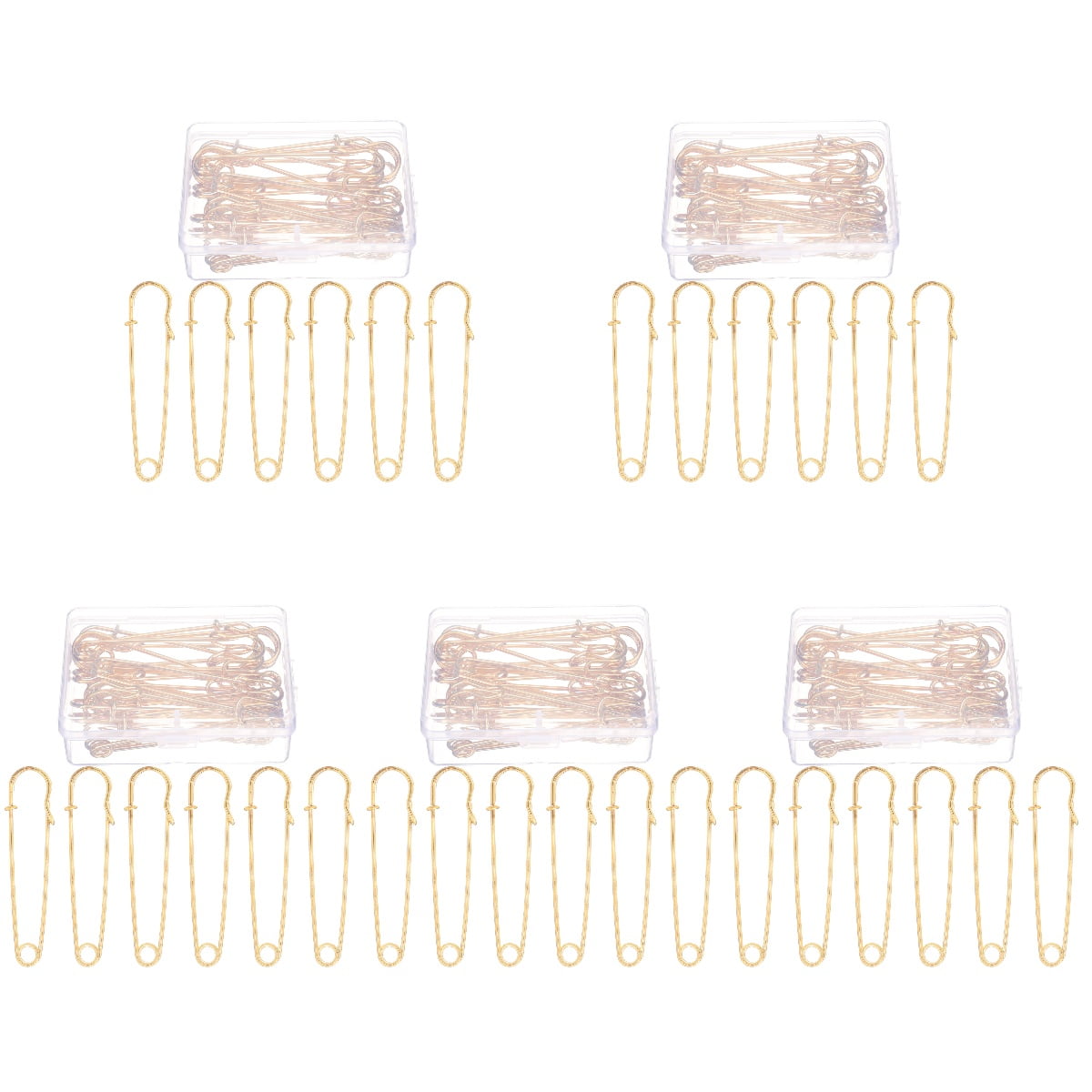 EXHUMKY BERTDOMD 50 Pcs Golden Rounded Tip Safety Pin Clips for Sewing Quilting Crafts and DIY Projects