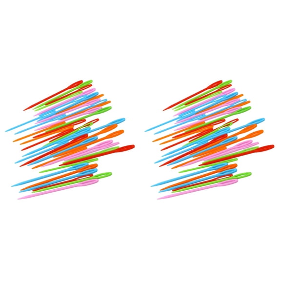 BERTDOMD 500 pcs Knitting Needles Tube Plastic Sweater Needles DIY Knitting Tools Home Handy Accessories Household Tools for Home (7cm, Random Color)