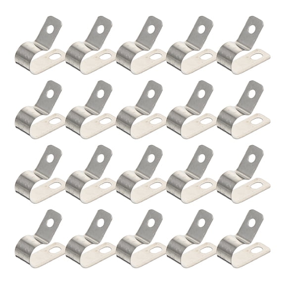 EXHUMKY BERTDOMD 50Pcs Metal Cable Clips R-Type Secure Fixation for Cables Wires