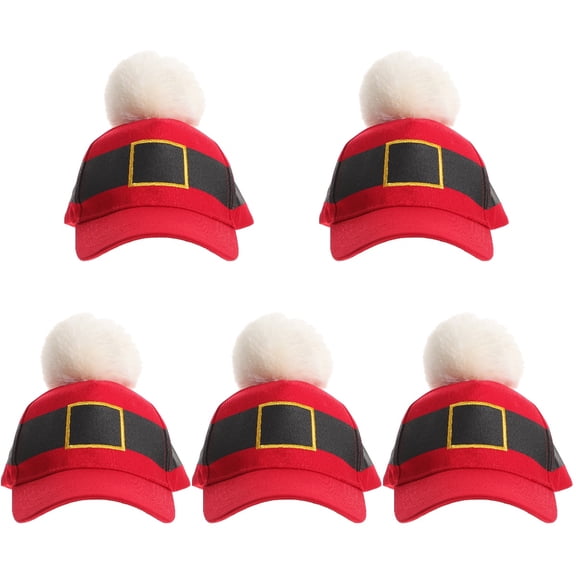 BERTDOMD 5-Pack Christmas Baseball Caps with Soft Plush Pom Pom Holiday Hats for Boys, Girls, Women & Men