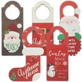 thumbnail image 1 of EXHUMKY Christmas Wooden Hanging Ornaments Set of 5 Assorted Colors Festive Holiday Home Decoration, 1 of 6
