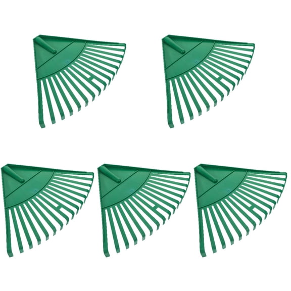 EXHUMKY 5-Piece BERTDOMD Flat Toothed Leaf Rake Set for Garden, Yard Cleanup, Lawn Care, and Efficient Leaf Removal