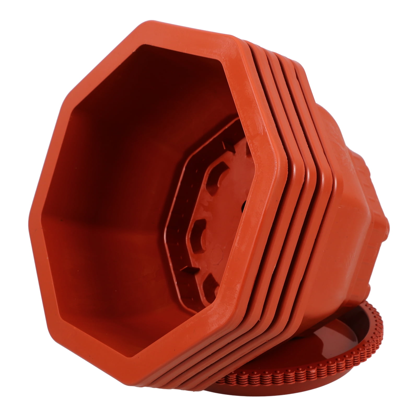 EXHUMKY BERTDOMD Set of 5 Red Octagonal Plastic for Indoor and Outdoor Gardening 10.2 x 10.2 x 5.7 inches