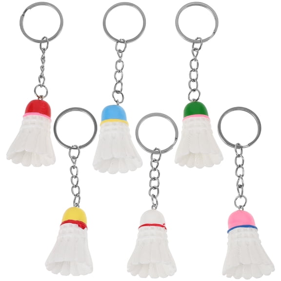 BERTDOMD 6-Pack Badminton Keychain Set, Sports-Inspired Decorative Key for Men and Women, Ideal Accessories