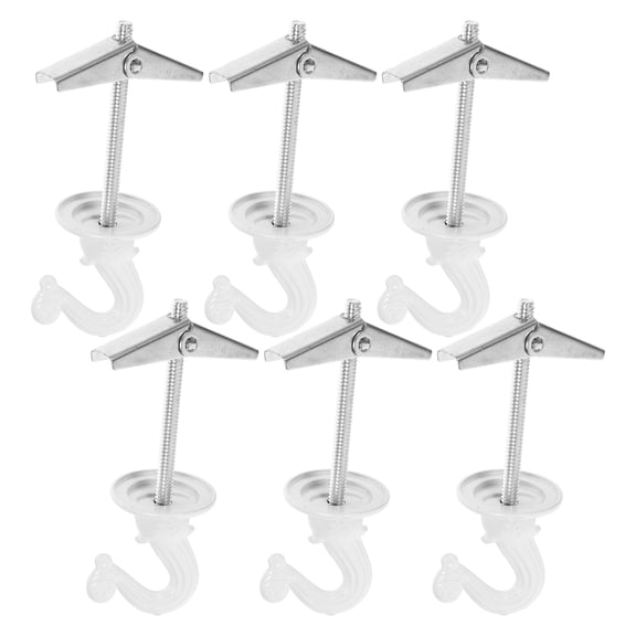 HEMOTON White Zinc Alloy Hooks for Home Use with Good Load-Bearing Capacity and Durability 6pcs