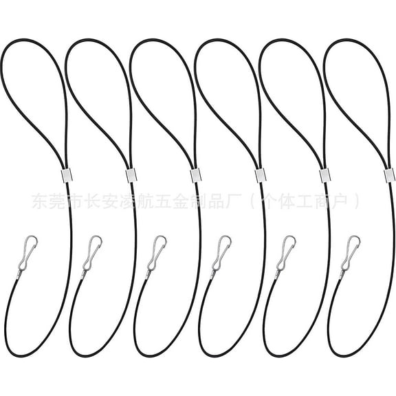 BERTDOMD 6pcs Gate Latch Cable Pull Gate Latch String Fence Gate Pull Lock Latch Gate Opener for Metal Wooden Fences Garden Backyard Door Black