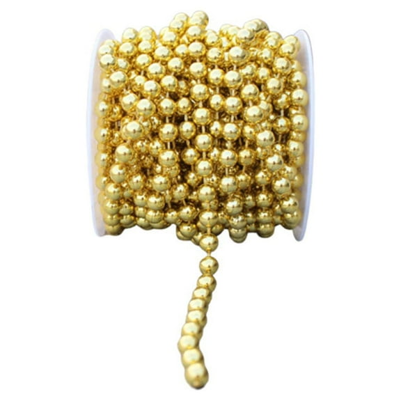 BERTDOMD 8MM Round Beaded Chain Garland, String Beads for Wedding, Christmas, Birthday, Stage Decoration, 10M Roll