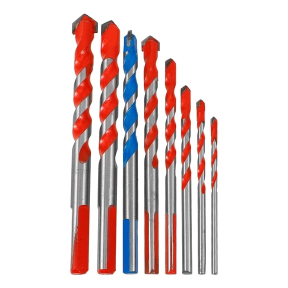 EXHUMKY Masonry Drill Bits Set 8pcs for Concrete Porcelain Tile, 4.6in Length, High Performance