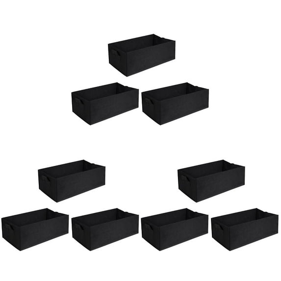 EXHUMKY Breathable Black Non-Woven Planting Bags for Healthier Root Growth, 9-Pack Garden Grow Bags