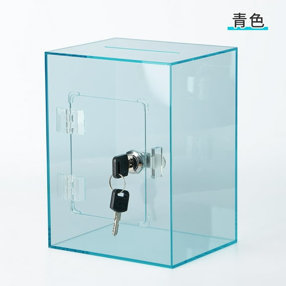 BERTDOMD Small Clear Lockable Cash Saving Box Bank Money Jar for Adults Acrylic Donation and Savings Box