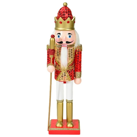 EXHUMKY BERTDOMD Traditional Red Wood Nutcracker Decorative Ornament for Holiday Home Decor and Collectors