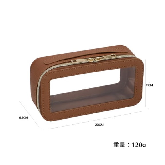 BERTDOMD Clear Pvc Makeup Bag Pu Waterproof Zipper Portable Travel Brush Holder And Toiletry Organizer For Women Men