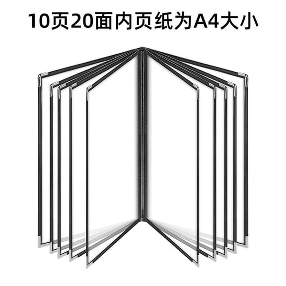 BERTDOMD Clear PVC Menu Book with 10 Transparent Sleeves 20 Sides, Menu Holder Binder for Restaurants, Cafes, Bars