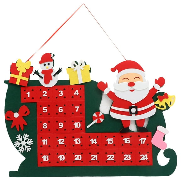HEMOTON Christmas Advent Calendar Felt Hanging Decoration for Door Wall in , Holiday Countdown Decor