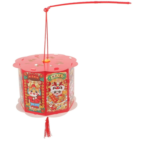 EXHUMKY Red Paper Lantern Material Kit for Spring Festival , 1 Set Traditional Lantern Making Supplies