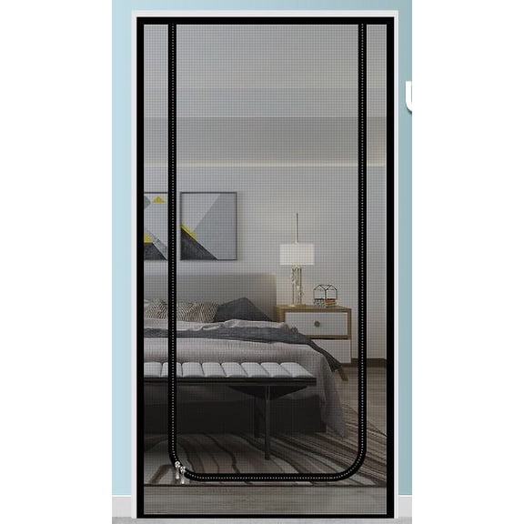 BERTDOMD Large Pet Screen Door with Zipper - Breathable Mesh Curtain for Dogs and Cats, Easy Install