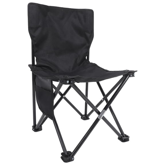 EXHUMKY Black Aluminum Alloy Folding Chair with Ergonomic Support, Portable and Lightweight for Home, Office, Outdoor Activities