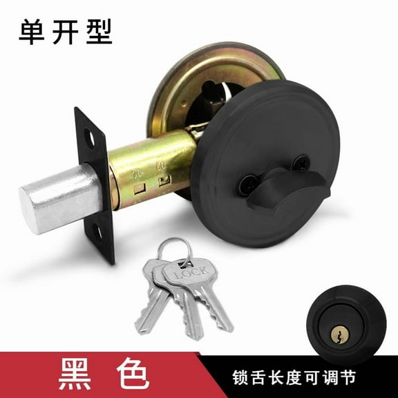 EXHUMKY Double Sided Deadbolt Lock with Hidden Design, Thick Door Security Lock, Sleek Black Copper Finish for Home Safety