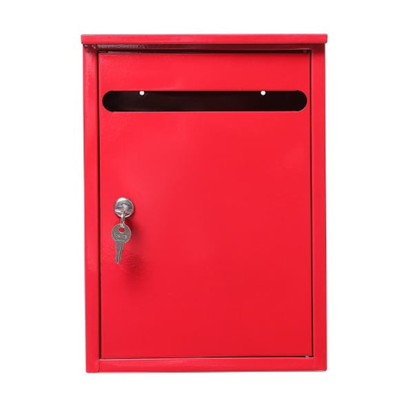 BERTDOMD Wall Mounted Iron Ballot Box with Lock and Key, Secure Suggestion Box for Donations, Feedback, Comments, and Key Drop Collection